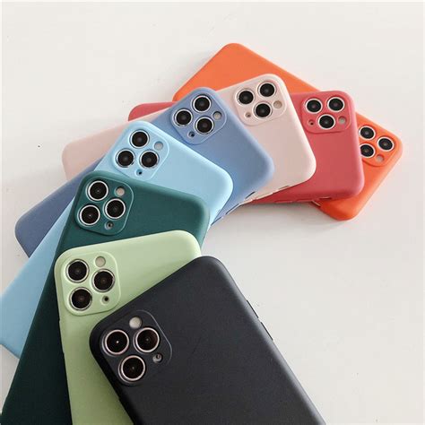 Colorful Solid Colour Liquid Silicone Iphone Case 7 8 Plus Se Etsy