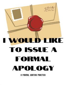 Formal Writing Activity I Would Like To Issue A Formal Apology Tpt