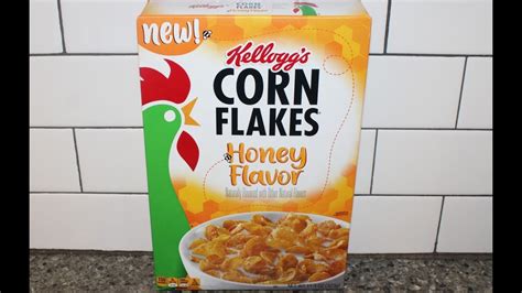 Kelloggs Corn Flakes Honey Flavor Cereal Review YouTube