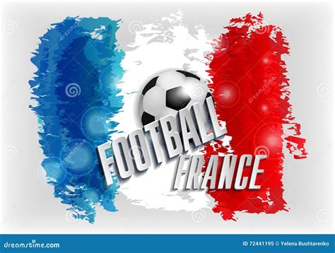 Euro 2016 France Football Championship With Flag Colors Stock Vector