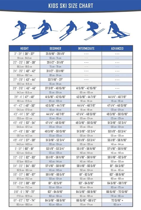 Kids Ski Size Charts Verbnow