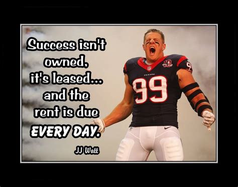 Inspirational Football Poster Print JJ Watt Success Quote Wall Art