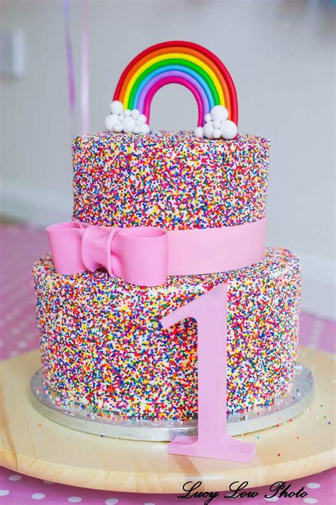 Vanilla Rainbow Sprinkles Cake Sprinkles Birthday Party Rainbow