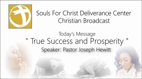 True Success And Prosperity Pastor Joseph Hewitt Youtube