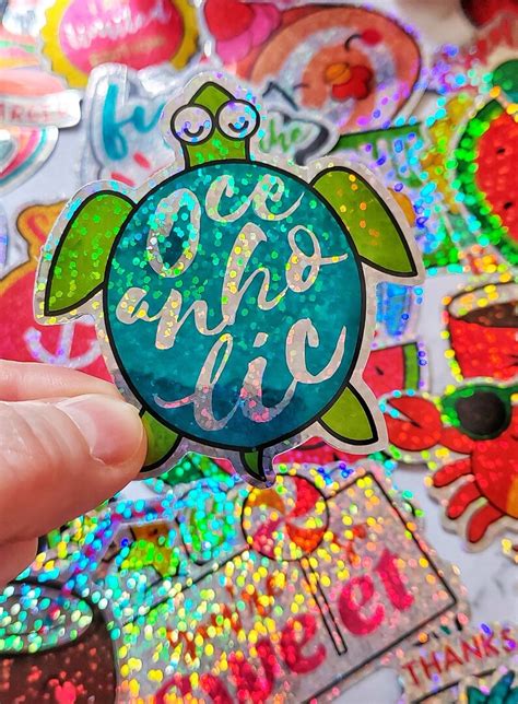 100 Pcs Summer Holographic Stickersbeach Stickers Bulkcool Summer