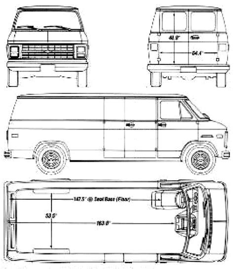 1990 Chevrolet Van V2 Blueprints Free Outlines