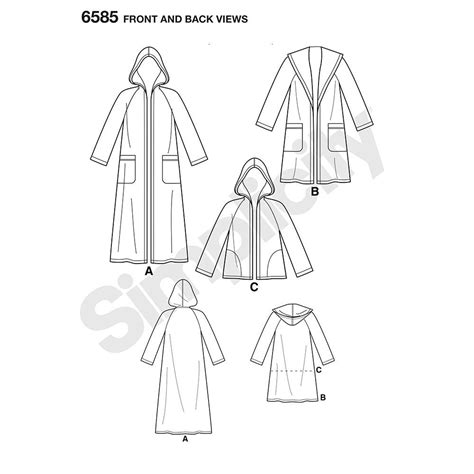 Misses Coat With Hood New Look Sewing Pattern 6585 Size Xs Xl In 2020