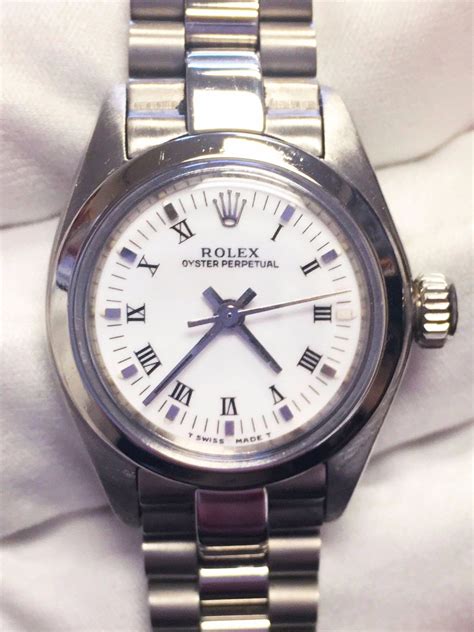 Rolex 76080 Oyster Perpetual Ladies No Date Blue Dial Ss 23458