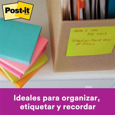 Notas Adhesivas 3m Post It Super Sticky Neon 675 Colores Surtidos 10 X