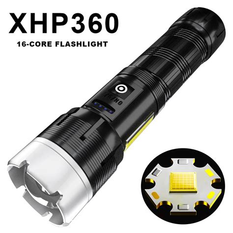 Xhp360 High Power Led Flashlight 1000000lm Type C Usb Rechargeable