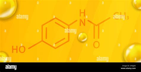 Paracetamol chemical formula. Paracetamol 3D Realistic chemical ...