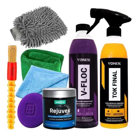 Kit Para Lavar Moto Shampoo Cera Tok Final Luva Pano Vonixx