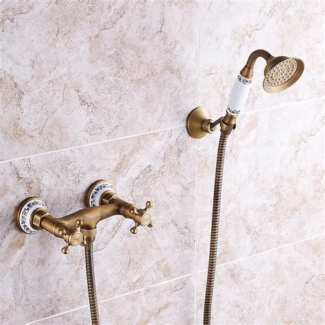 Shower Faucet Set Handshower Included Pullout Vintage Style Countr