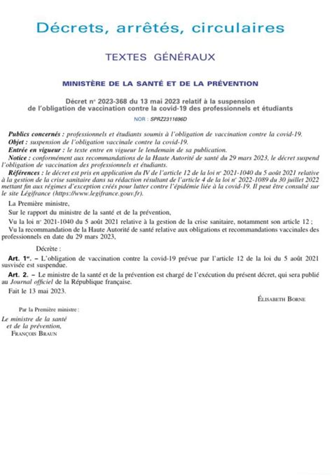 Covid 19 le gouvernement publie le décret permettant la réintégration