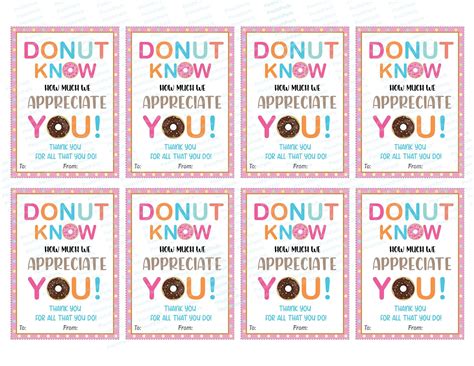 Printable We Donut Know What We D Do Without You Tag Pdf Etsy Artofit