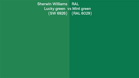 Sherwin Williams Lucky Green Sw 6926 Vs Ral Mint Green Ral 6029