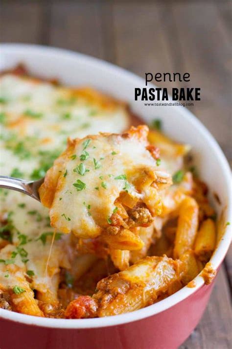 Easy Penne Pasta Bake With Ground Beef Taste And Tell