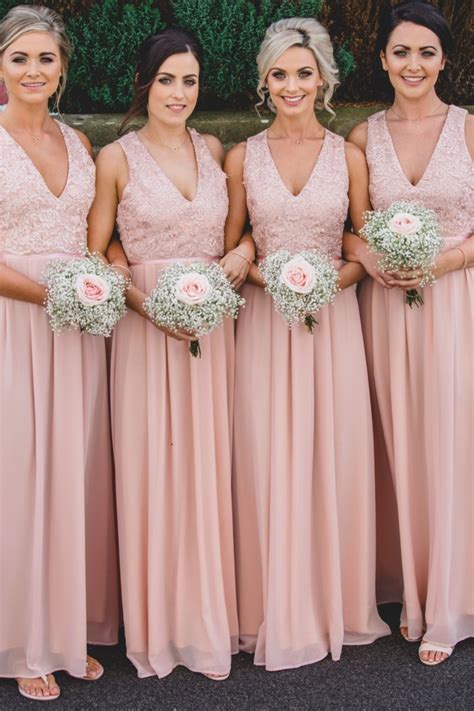 Blush Pink Bridesmaid Gowns