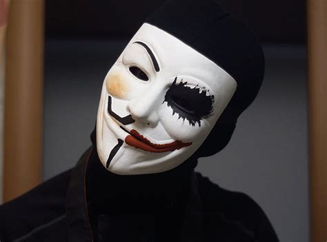 Guy Fawkes Half Joker Mask V For Vendetta Anonymous Joker Mask Etsy