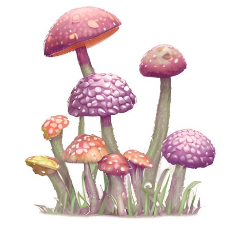 Colorful Floral Mushrooms Clipart Creative Fabrica