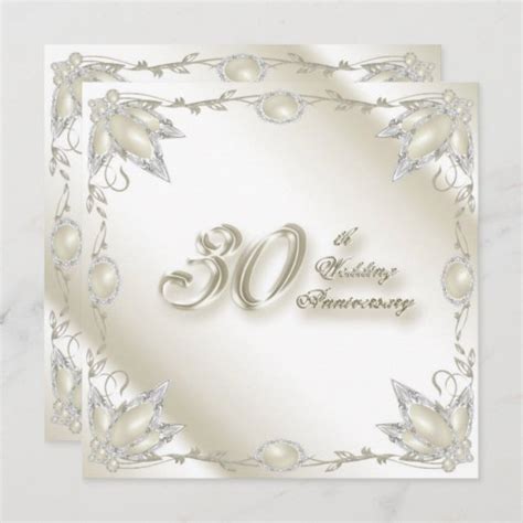 30th Wedding Anniversary Invitation Card