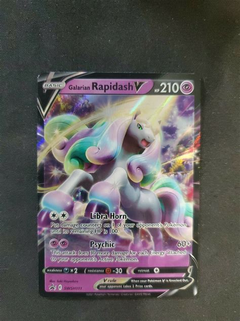 Galarian Rapidash V Swsh Nm Full Art Promo Rare Pokemon Card Values