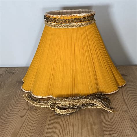 5 Vintage Lamp Shades Pleated Chiffon Etsy