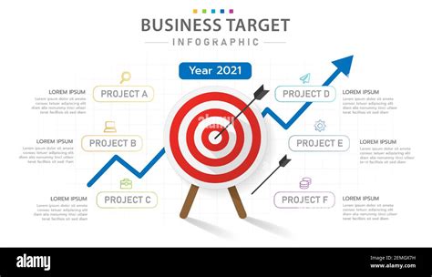 Infographic template for business. Modern Target diagram with project description, presentation ...