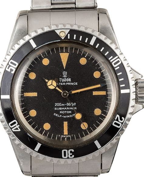 Rolex Tudor Submariner Black Dial Mens Automatic Watch | Bob's Watches Item: 110005 x