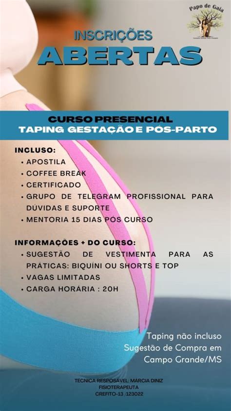 Curso de Taping Gestação ao Pós Parto Papo de Gaia