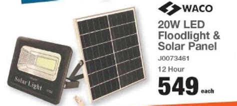 Waco W Led Floodlight Solar Panel Hour Offer At Mica