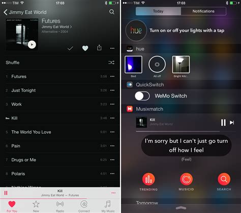 View Lyrics for Apple Music With the Musixmatch Widget on iOS - MacStories