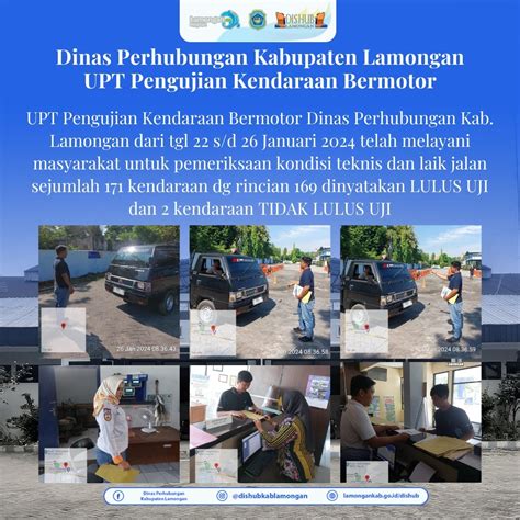 Pengujian Kendaraan Bermotor Dinas Perhubungan Kab Lamongan Dari Tgl