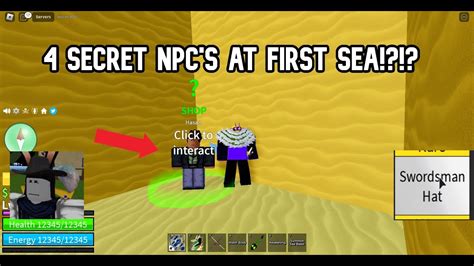 All Secret Npcs In First Sea Blox Fruits Youtube