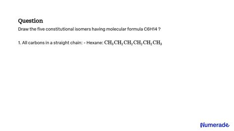 SOLVED Draw The Five Constitutional Isomers Having Molecular Formula