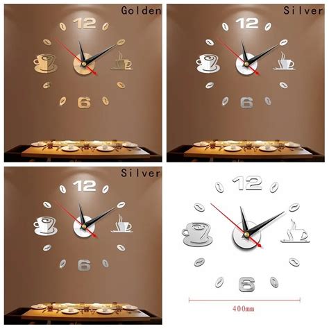 3D Large Wall Clock Mirror Sticker Big Watch Sticker Home Decor Unique