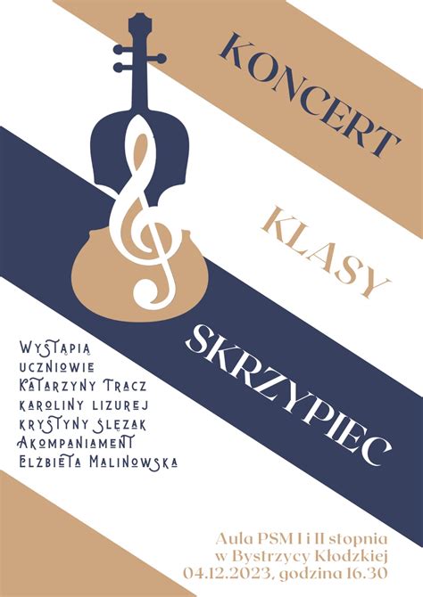 Koncert Klasy Skrzypiec Grudnia Pa Stwowa Szko A Muzyczna I I