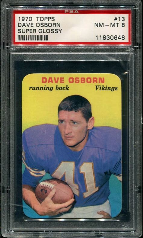 1970 Topps Super Glossy 13 Dave Osborn PSA 8 11830648 All Star