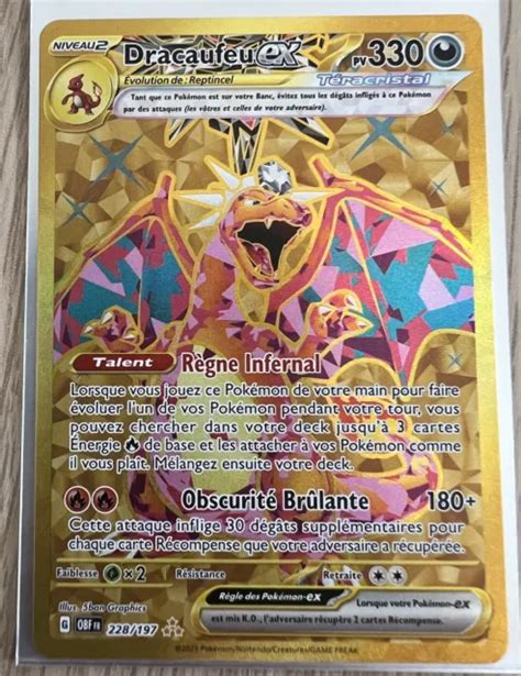 Carte Pok Mon Dracaufeu Ex Gold Ecarlate Violet Flammes