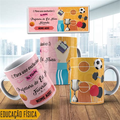 Caneca Professora De Educacao Fisica Produtos Elo7