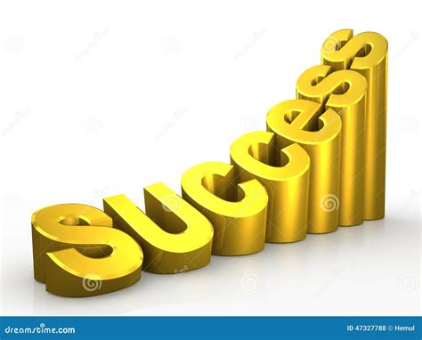 Success Gold Word Isolated On White Background Stock Illustration