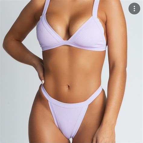 Meshki Swim Nwt Meshki Swim Moira Ribbed Bikini Bottom In Lilac Poshmark