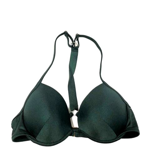 Victoria S Secret Women S Shine Strap Full Coverage Push Up Bikini Swim Top Emerald Green B