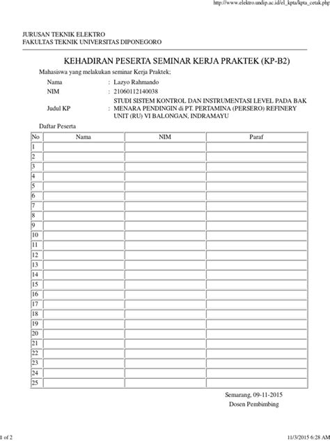 Pdf Absensi Peserta Seminar Kp Dokumentips