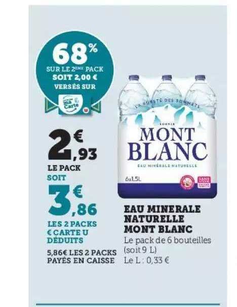 Promo Eau Minérale Naturelle Mont Blanc chez Super U iCatalogue fr