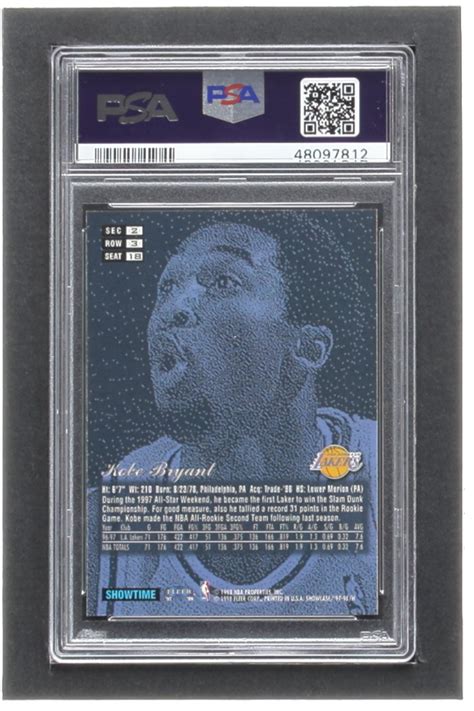 Kobe Bryant 1997 98 Flair Showcase Row 3 18 PSA 8 Pristine Auction