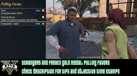 Gta V Pulling Favors Strangers And Freaks Gold Medal Youtube