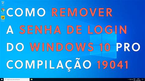 Como Remover A Senha Do Windows Youtube