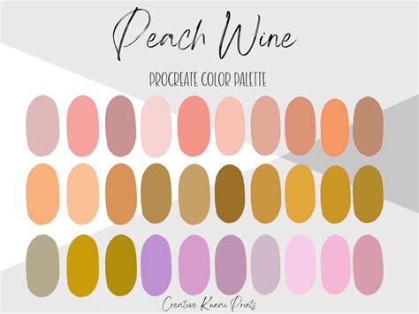 Peach Wine Procreate Palette Golden Fruit Color Swatches Instant