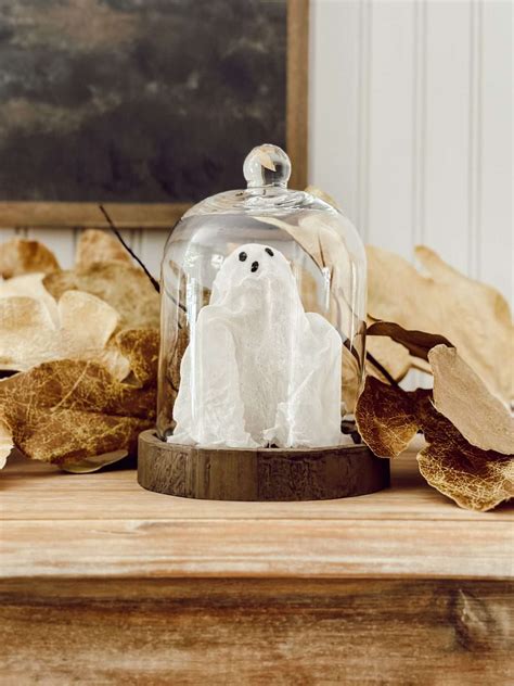 Diy Ghost In A Cloche Halloween Pottery Barn Dupe Eleanor Rose Home